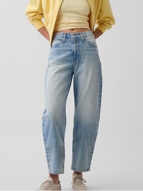 Gap Sz 2 Denim Barrel High Rise Relaxed Casual Jeans